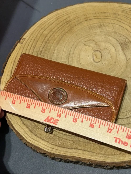 Dooney & Bourke Vintage Brown Leather Wallet Checkbook AS IS - Picture 10 of 11